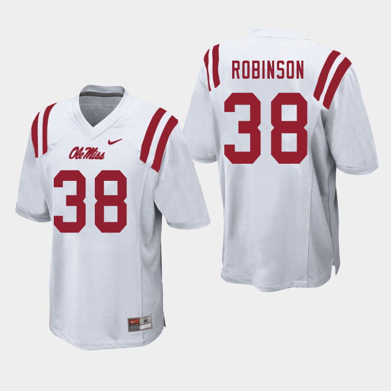 Men #38 Austrian Robinson Ole Miss Rebels College Football Jerseys Sale-White